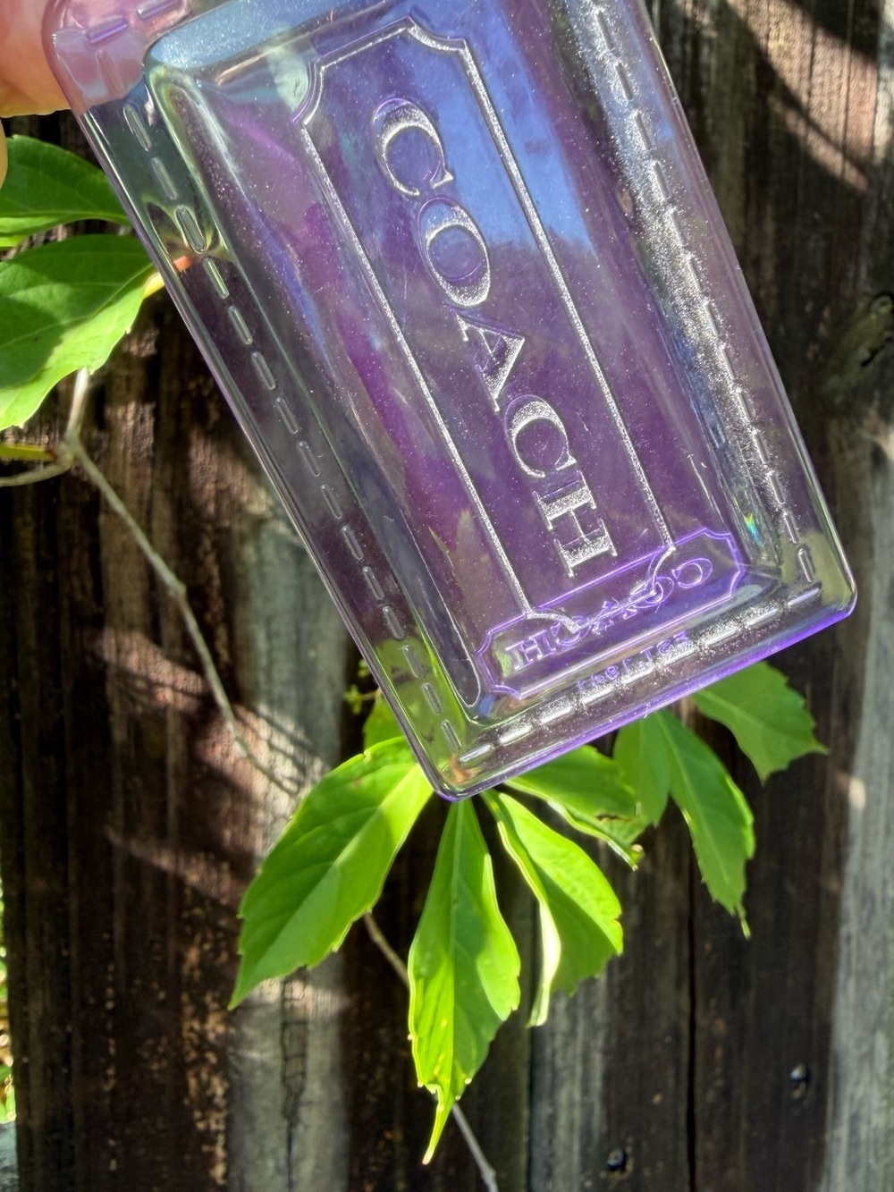Coach Purple Hang Tag Bag Charm Keychain Fob
